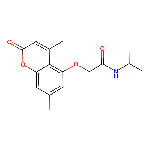 2-[(4,7-dimethyl-2-oxo-2H-chromen-5-yl)oxy]-N-(propan-2-yl)acetamide structure