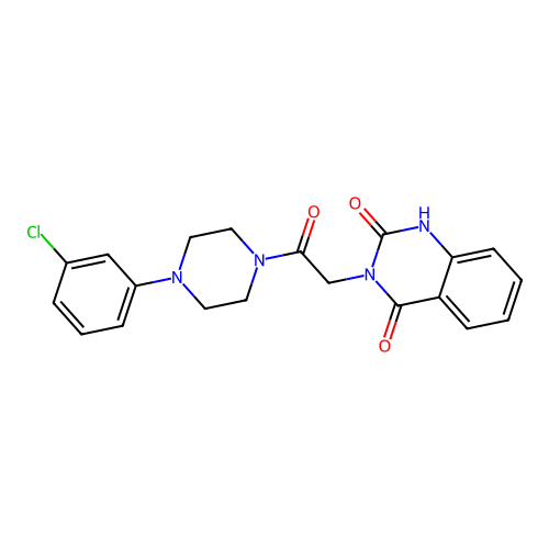 3-{2-[4-(3-chlorophenyl)piperazin-1-yl]-2-oxoethyl}quinazoline-2,4(1H,3H)-dione structure