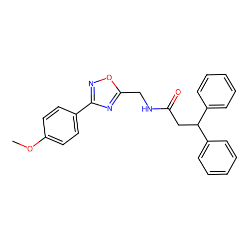 N-{[3-(4-methoxyphenyl)-1,2,4-oxadiazol-5-yl]methyl}-3,3-diphenylpropanamide structure