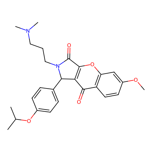 2-[3-(dimethylamino)propyl]-6-methoxy-1-[4-(propan-2-yloxy)phenyl]-1,2-dihydrochromeno[2,3-c]pyrrole-3,9-dione structure