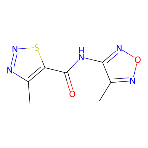 4-methyl-N-(4-methyl-1,2,5-oxadiazol-3-yl)-1,2,3-thiadiazole-5-carboxamide structure