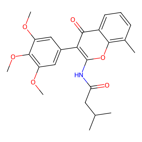 3-methyl-N-(8-methyl-4-oxo-3-(3,4,5-trimethoxyphenyl)-4H-chromen-2-yl)butanamide structure