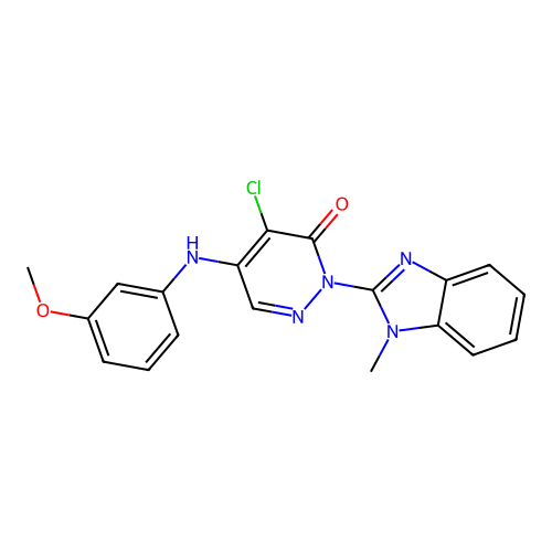 4-chloro-5-((3-methoxyphenyl)amino)-2-(1-methyl-1H-benzo[d]imidazol-2-yl)pyridazin-3(2H)-one structure