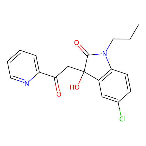 5-Chloro-3-hydroxy-3-(2-oxo-2-pyridin-2-ylethyl)-1-propylindol-2-one structure