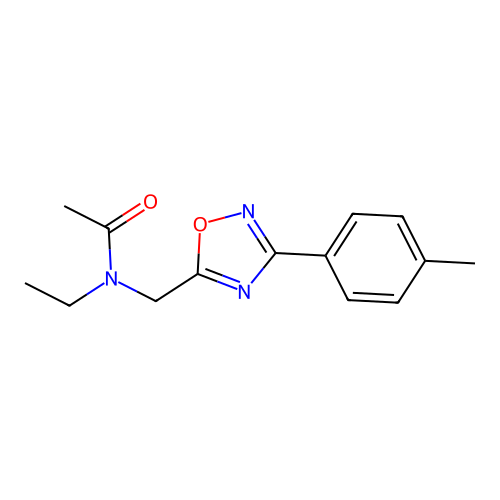 N-Ethyl-N-{[3-(4-methylphenyl)-1,2,4-oxadiazol-5-YL]methyl}acetamide structure