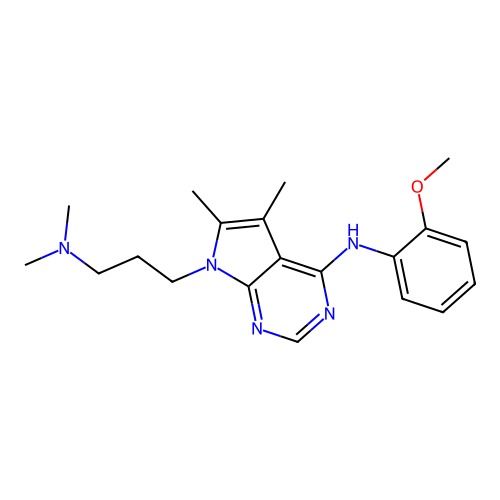 7-[3-(dimethylamino)propyl]-N-(2-methoxyphenyl)-5,6-dimethylpyrrolo[2,3-d]pyrimidin-4-amine structure