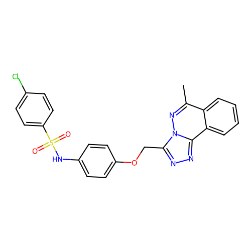 4-chloro-N-{4-[(6-methyl[1,2,4]triazolo[3,4-a]phthalazin-3-yl)methoxy]phenyl}benzenesulfonamide structure