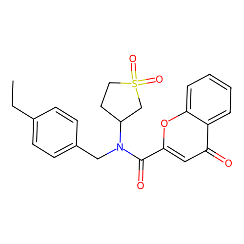 N-(1,1-dioxidotetrahydrothiophen-3-yl)-N-(4-ethylbenzyl)-4-oxo-4H-chromene-2-carboxamide structure