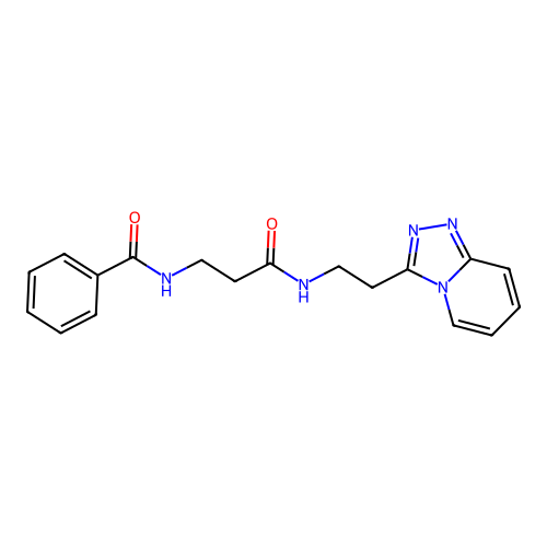 N-(3-oxo-3-{[2-([1,2,4]triazolo[4,3-a]pyridin-3-yl)ethyl]amino}propyl)benzamide structure