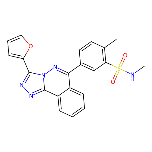 5-[3-(furan-2-yl)[1,2,4]triazolo[3,4-a]phthalazin-6-yl]-N,2-dimethylbenzenesulfonamide structure