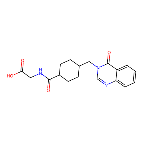 2-[[4-[(4-oxoquinazolin-3-yl)methyl]cyclohexanecarbonyl]amino]acetic Acid structure