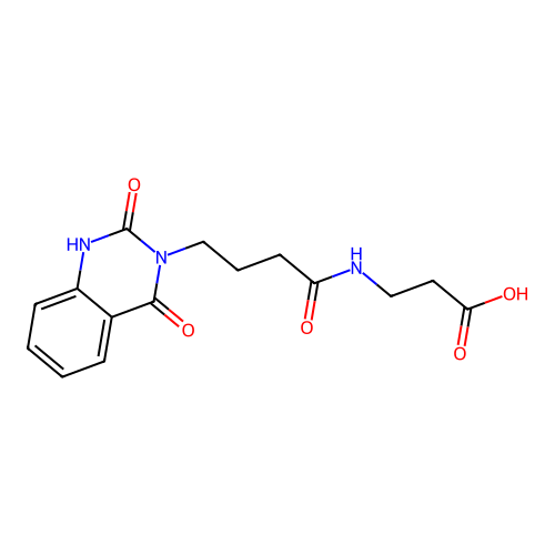 N-[4-(2-hydroxy-4-oxoquinazolin-3(4H)-yl)butanoyl]-beta-alanine structure