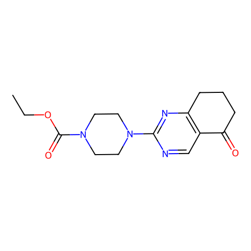 Ethyl 4-(5-oxo-5,6,7,8-tetrahydroquinazolin-2-yl)piperazine-1-carboxylate structure