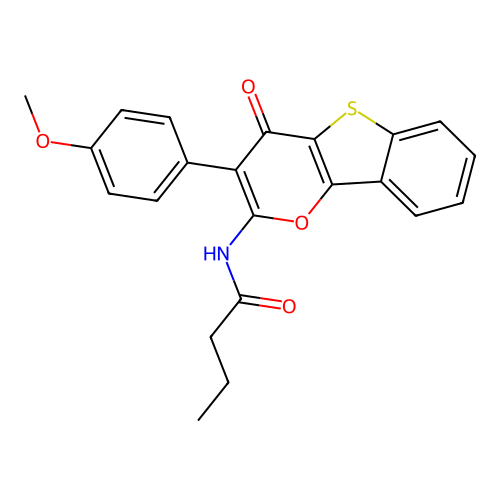 N-[3-(4-methoxyphenyl)-4-oxo-4H-[1]benzothieno[3,2-b]pyran-2-yl]butanamide structure