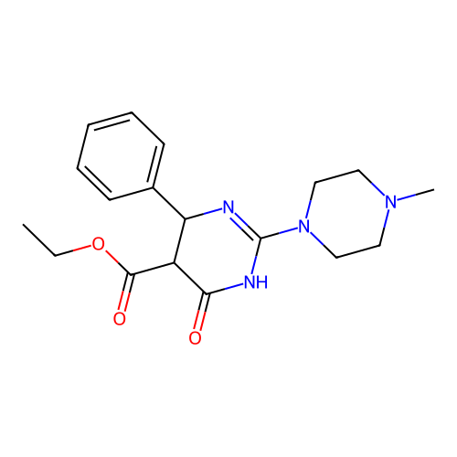 ethyl 2-(4-methylpiperazin-1-yl)-4-oxo-6-phenyl-1,4,5,6-tetrahydropyrimidine-5-carboxylate structure