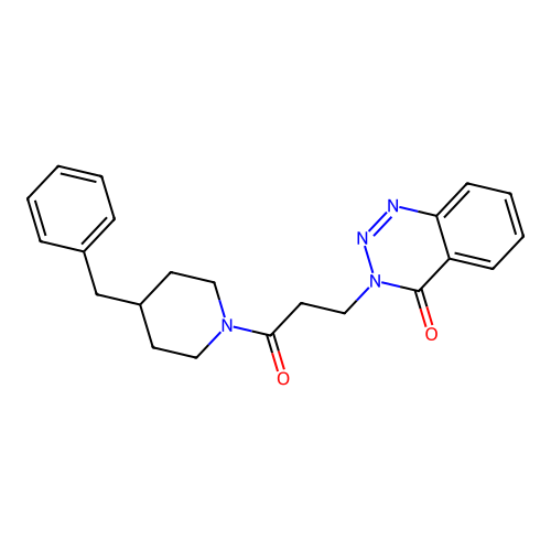 3-(3-(4-benzylpiperidin-1-yl)-3-oxopropyl)benzo[d][1,2,3]triazin-4(3H)-one structure