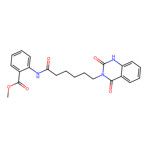 methyl 2-{[6-(2-hydroxy-4-oxoquinazolin-3(4H)-yl)hexanoyl]amino}benzoate structure
