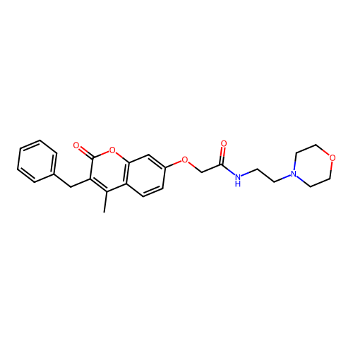 2-((3-benzyl-4-methyl-2-oxo-2H-chromen-7-yl)oxy)-N-(2-morpholinoethyl)acetamide structure