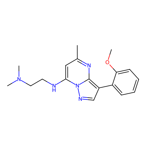 N'-[3-(2-methoxyphenyl)-5-methylpyrazolo[1,5-a]pyrimidin-7-yl]-N,N-dimethylethane-1,2-diamine structure