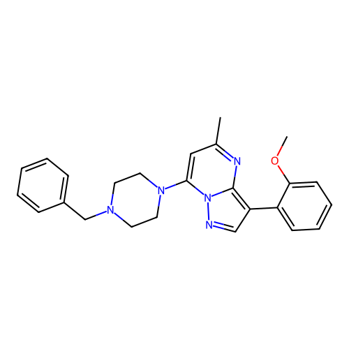 7-(4-Benzylpiperazin-1-yl)-3-(2-methoxyphenyl)-5-methylpyrazolo[1,5-a]pyrimidine structure