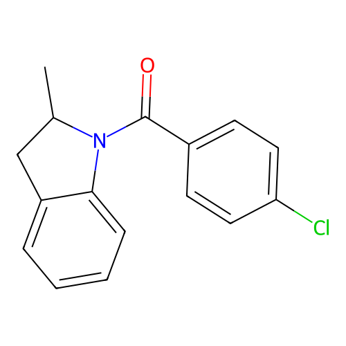1-(4-chlorobenzoyl)-2-methyl-2,3-dihydro-1H-indole structure