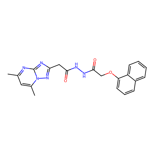 2-(5,7-dimethyl-[1,2,4]triazolo[1,5-a]pyrimidin-2-yl)-N'-(2-(naphthalen-1-yloxy)acetyl)acetohydrazide structure