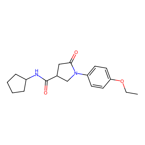 N-cyclopentyl-1-(4-ethoxyphenyl)-5-oxopyrrolidine-3-carboxamide structure