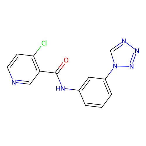 4-chloro-N-[3-(tetrazol-1-yl)phenyl]pyridine-3-carboxamide structure