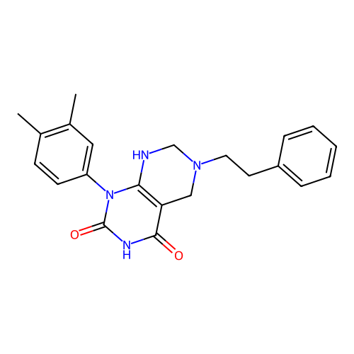 1-(3,4-dimethylphenyl)-6-phenethyl-5,6,7,8-tetrahydropyrimido[4,5-d]pyrimidine-2,4(1H,3H)-dione structure