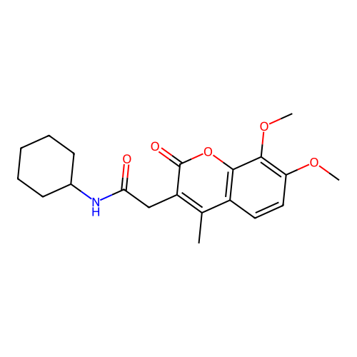 N-cyclohexyl-2-(7,8-dimethoxy-4-methyl-2-oxo-2H-chromen-3-yl)acetamide structure