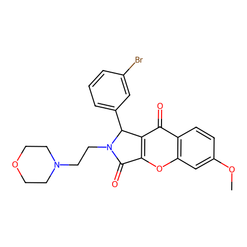 1-(3-bromophenyl)-6-methoxy-2-[2-(4-morpholinyl)ethyl]-1,2-dihydrochromeno[2,3-c]pyrrole-3,9-dione structure
