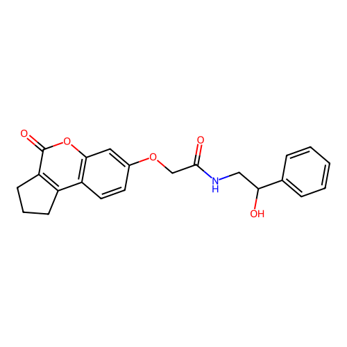 N-(2-hydroxy-2-phenylethyl)-2-((4-oxo-1,2,3,4-tetrahydrocyclopenta[c]chromen-7-yl)oxy)acetamide structure