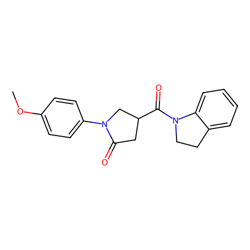 4-(2,3-Dihydroindole-1-carbonyl)-1-(4-methoxyphenyl)pyrrolidin-2-one structure