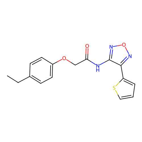 2-(4-ethylphenoxy)-N-[4-(thiophen-2-yl)-1,2,5-oxadiazol-3-yl]acetamide structure