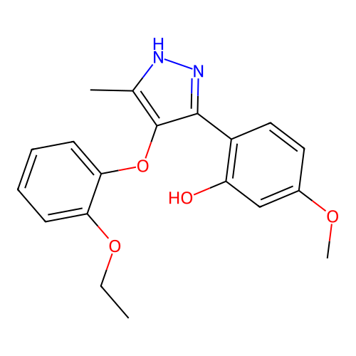 2-(4-(2-ethoxyphenoxy)-5-methyl-1H-pyrazol-3-yl)-5-methoxyphenol structure