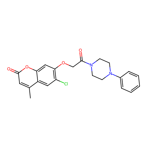 6-chloro-4-methyl-7-(2-oxo-2-(4-phenylpiperazin-1-yl)ethoxy)-2H-chromen-2-one structure