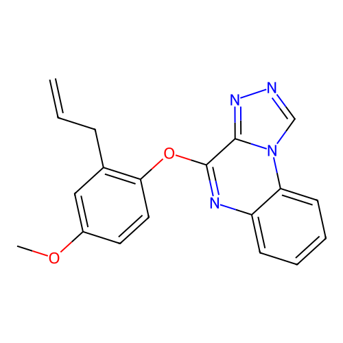 4-[4-Methoxy-2-(prop-2-en-1-yl)phenoxy][1,2,4]triazolo[4,3-a]quinoxaline structure