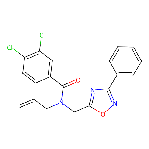 3,4-dichloro-N-[(3-phenyl-1,2,4-oxadiazol-5-yl)methyl]-N-prop-2-enylbenzamide structure