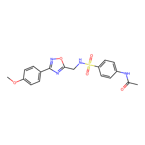 N-[4-[[3-(4-methoxyphenyl)-1,2,4-oxadiazol-5-yl]methylsulfamoyl]phenyl]acetamide structure