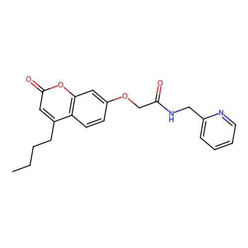 2-((4-butyl-2-oxo-2H-chromen-7-yl)oxy)-N-(pyridin-2-ylmethyl)acetamide structure
