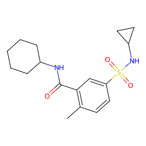 N-cyclohexyl-5-(cyclopropylsulfamoyl)-2-methylbenzamide structure