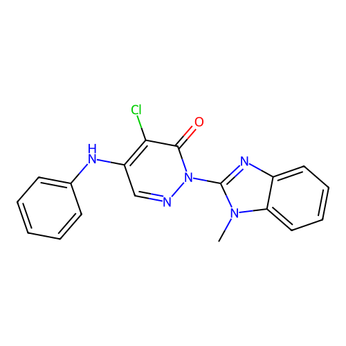 4-chloro-2-(1-methyl-1H-benzimidazol-2-yl)-5-(phenylamino)pyridazin-3(2H)-one structure