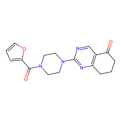 2-[4-(furan-2-carbonyl)piperazin-1-yl]-7,8-dihydro-6H-quinazolin-5-one structure