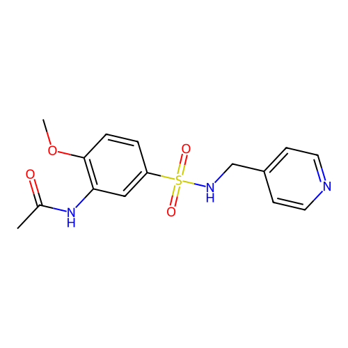 N-[2-methoxy-5-(pyridin-4-ylmethylsulfamoyl)phenyl]acetamide structure