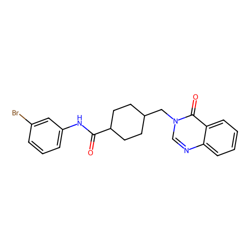 N-(3-bromophenyl)-4-((4-oxoquinazolin-3(4H)-yl)methyl)cyclohexanecarboxamide structure