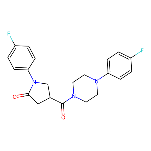 1-(4-Fluorophenyl)-4-[4-(4-fluorophenyl)piperazine-1-carbonyl]pyrrolidin-2-one structure