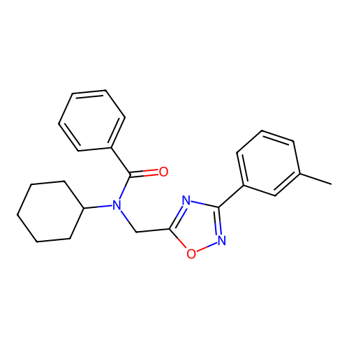 N-cyclohexyl-N-{[3-(3-methylphenyl)-1,2,4-oxadiazol-5-yl]methyl}benzamide structure