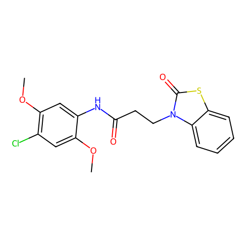 N-(4-chloro-2,5-dimethoxyphenyl)-3-(2-oxobenzo[d]thiazol-3(2H)-yl)propanamide structure