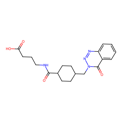 4-(4-((4-oxobenzo[d][1,2,3]triazin-3(4H)-yl)methyl)cyclohexanecarboxamido)butanoic acid structure