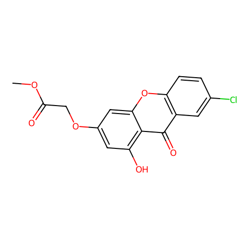 methyl [(7-chloro-1-hydroxy-9-oxo-9H-xanthen-3-yl)oxy]acetate structure